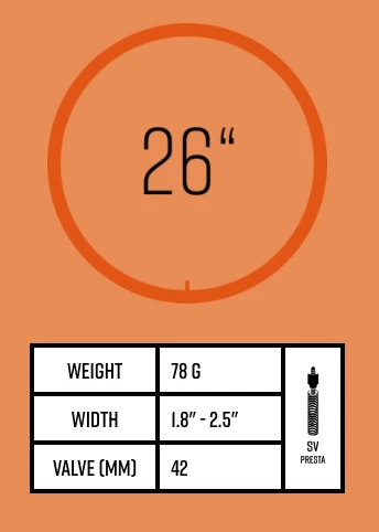 Chambre à Air TUBOLITO BMX 26″ X 1.8 – 2.5 Presta Light 6 Chambre à Air TUBOLITO BMX 26″ X 1.8 – 2.5 Presta Light – Image 4