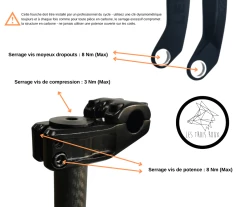 Fourche LES TROIS ROUX 20″ Pro Tapered 3K Carbone Gloss Black -Accessoires Vélo Soldes Couple serrage Fourche LES TROIS ROUX 20 Tapered 3K Carbone