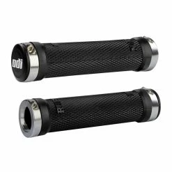 Poignées Lock-On ODI Ruffian 130mm Sans Flanges -Accessoires Vélo Soldes Poignees Lock On ODI Ruffian 130mm avec Flanges Black Silver