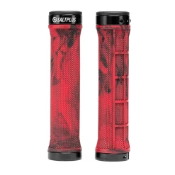 Poignées Lock-On SALT Plus Locked -Accessoires Vélo Soldes Poignees Lock On SALT Plus Locked Red Black Marble