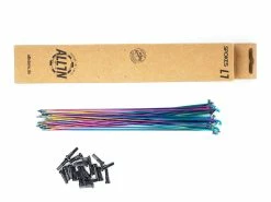 All-In Pack ALL IN De 40 Rayons Double Butted Oil Slick Jetons -Accessoires Vélo Soldes all in 20 jetons double butted edelstahl speichen 8