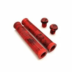 Poignées STRANGER Caleb Quanbeck Kraton -Accessoires Vélo Soldes poignees stranger caleb quanbeck kraton red black